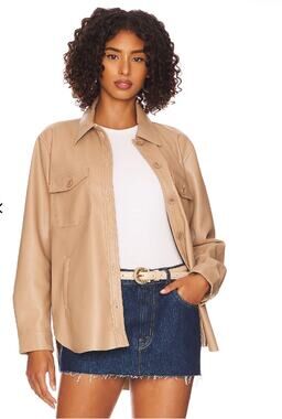 BlankNYC Faux Leather Shacket size L in Starting Over